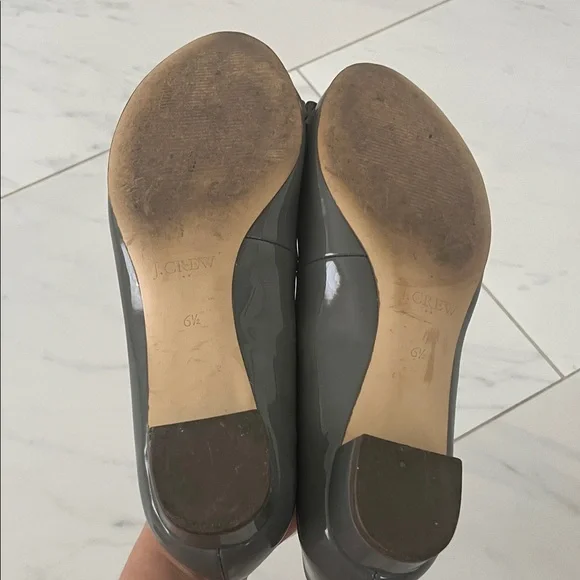 J. Crew Charcoal Patent Leather Flats with Bow - Picture 7 of 7